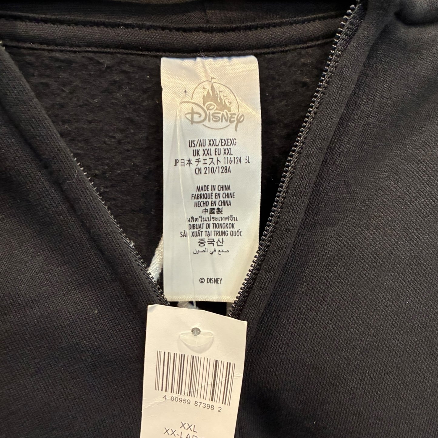 Disney - Disneyland Deadstock Spellout Full Zip Black Hoodie Sweatshirt