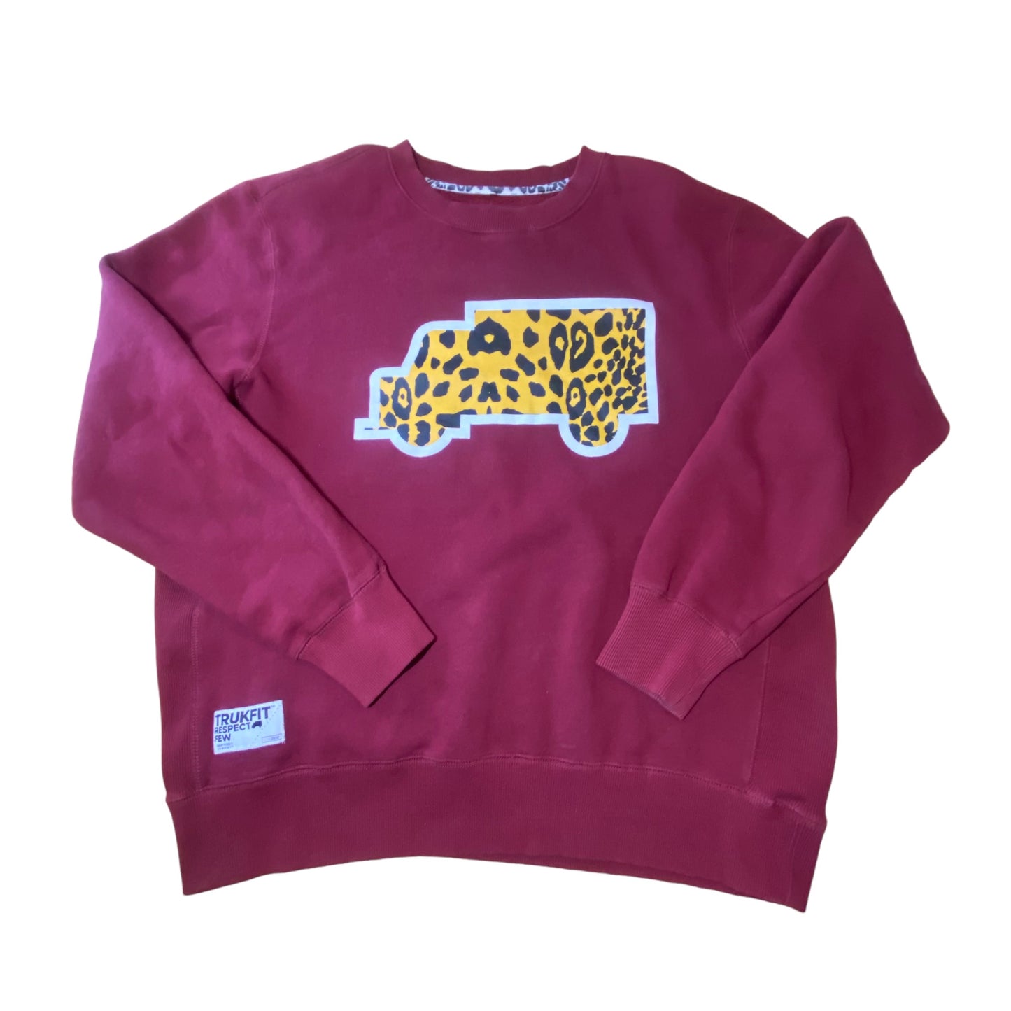 Trukfit - Lepoard Print Graphic Crewneck Sweatshirt