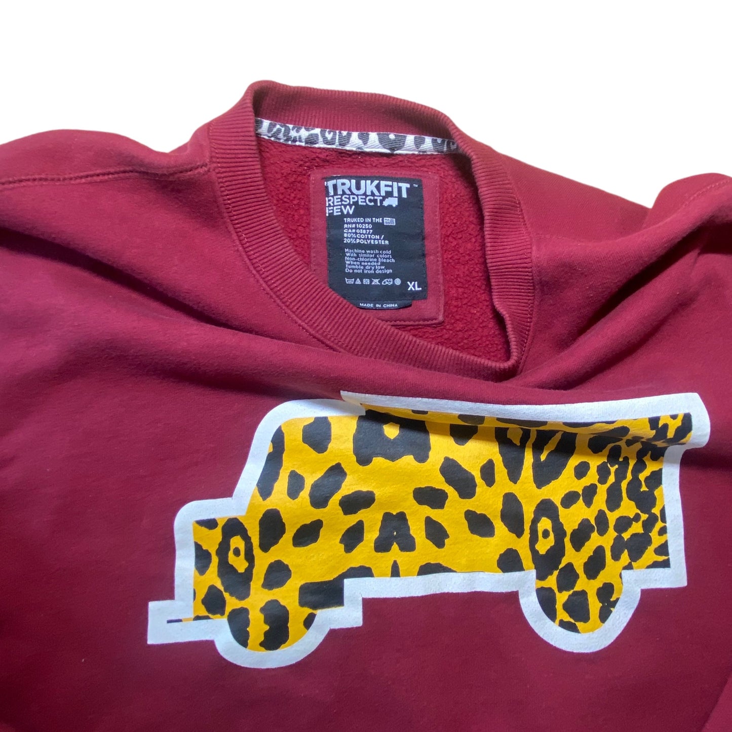 Trukfit - Lepoard Print Graphic Crewneck Sweatshirt