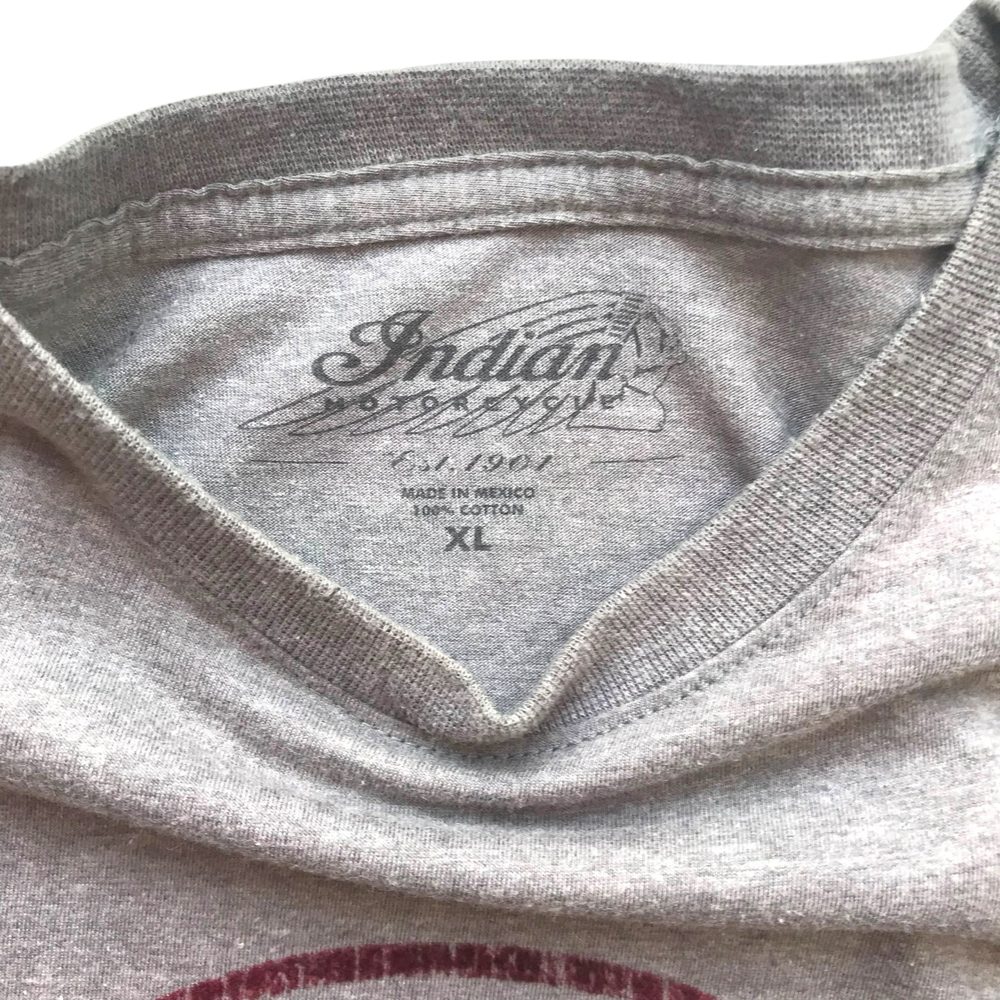Indian Motorcycles - Grey Felt Graphic T-Shirt