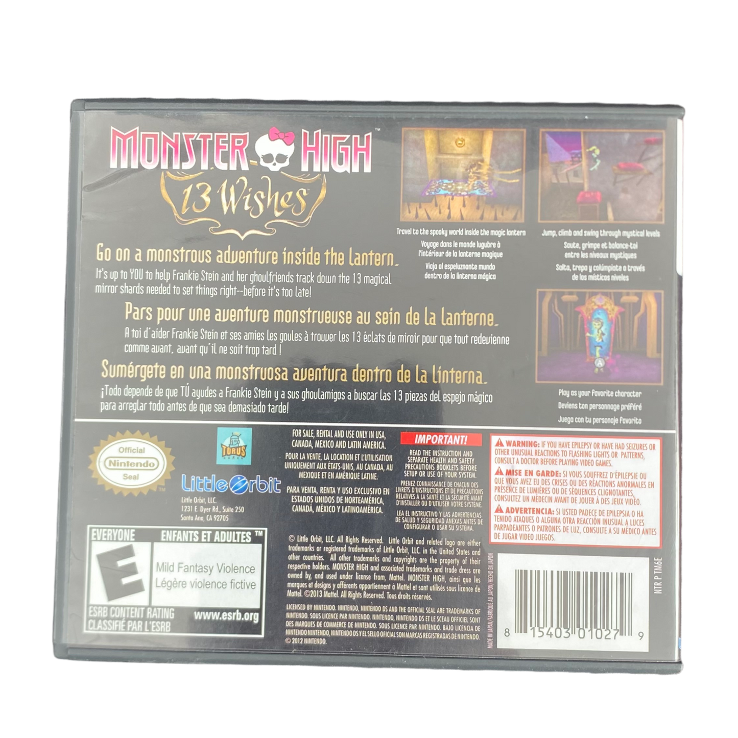 Nintendo DS - Monster High 13 Wishes CIB