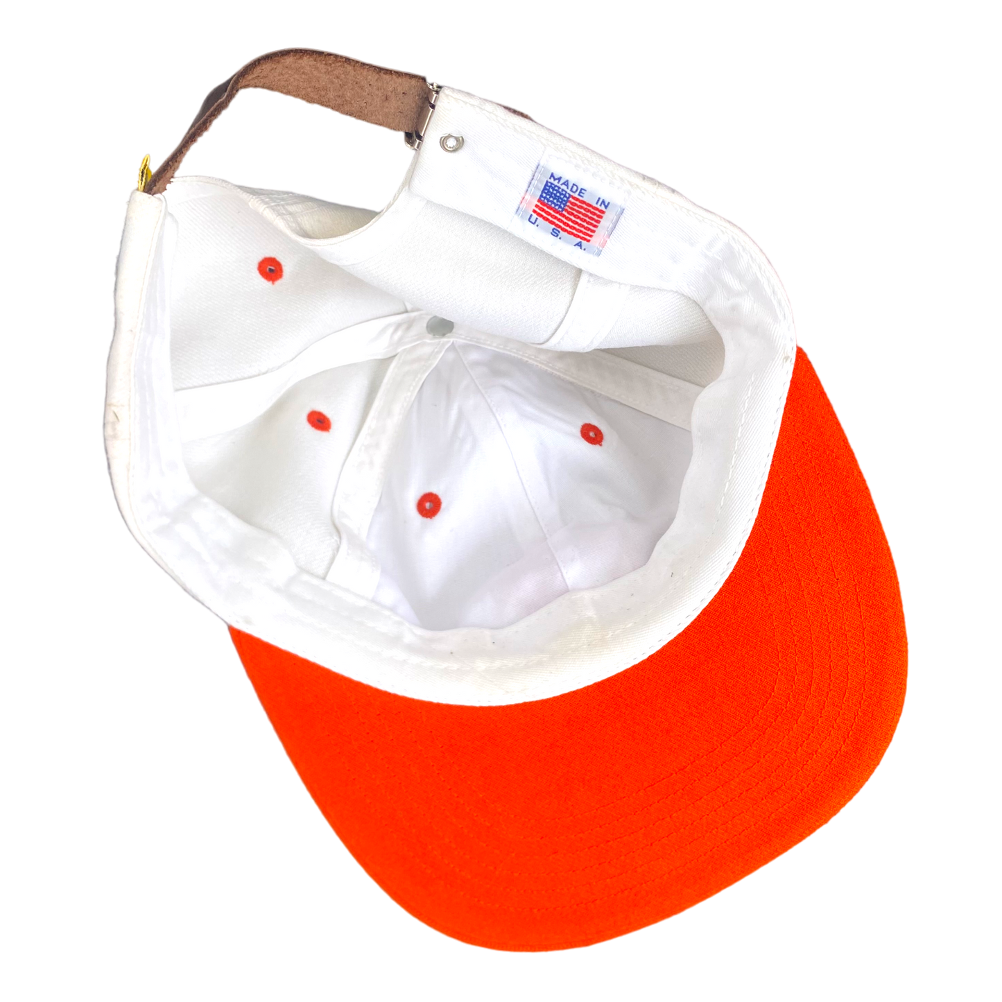 Golf Wang - G Orange/White Leather Strapback Hat