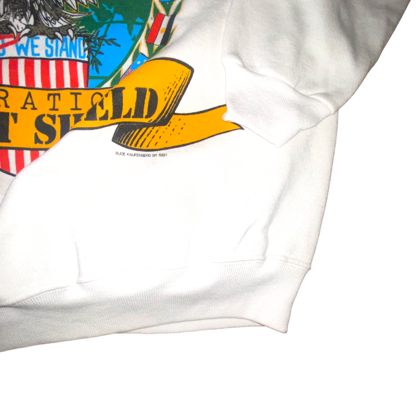 Hanes - Desert Storm Vintage 1991 White Graphic Crewneck Sweatshirt