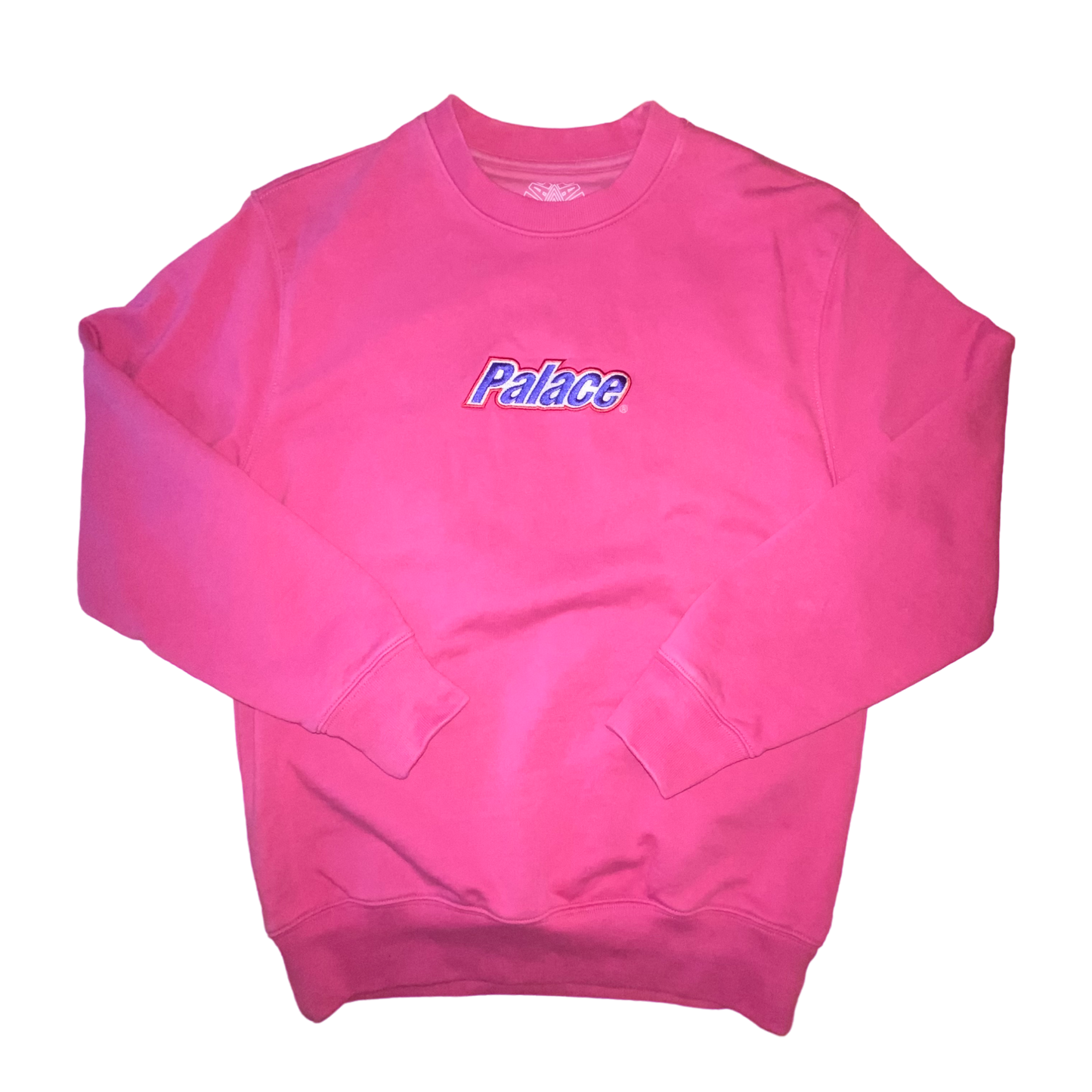 Palace - Pink S21 Center Logo Embroidered Crewneck Sweatshirt