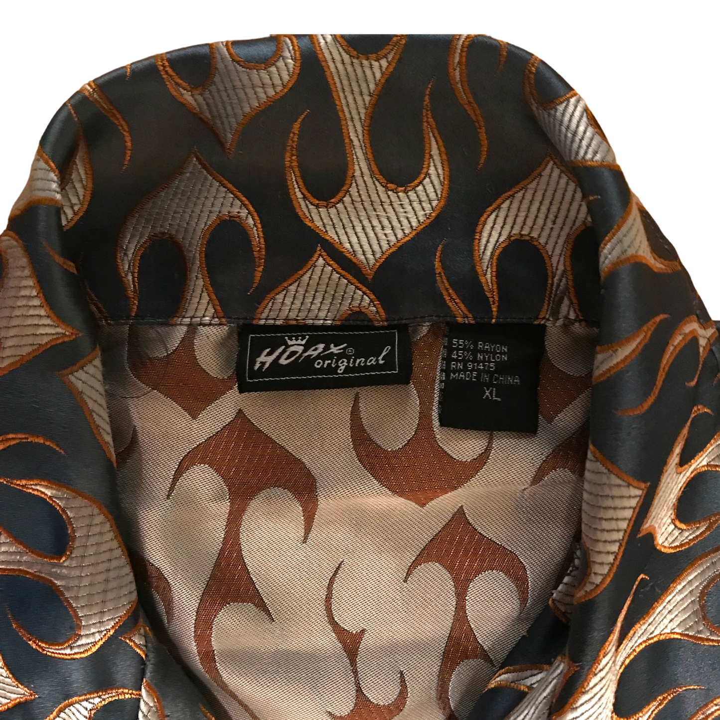 Hoax Original - Flame Knit Button Up Vintage 90s Shirt