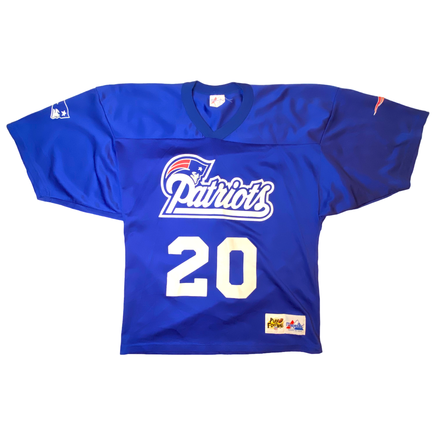 Majestic - Patriots Play Football Vintage 90s Blue Youth Jersey