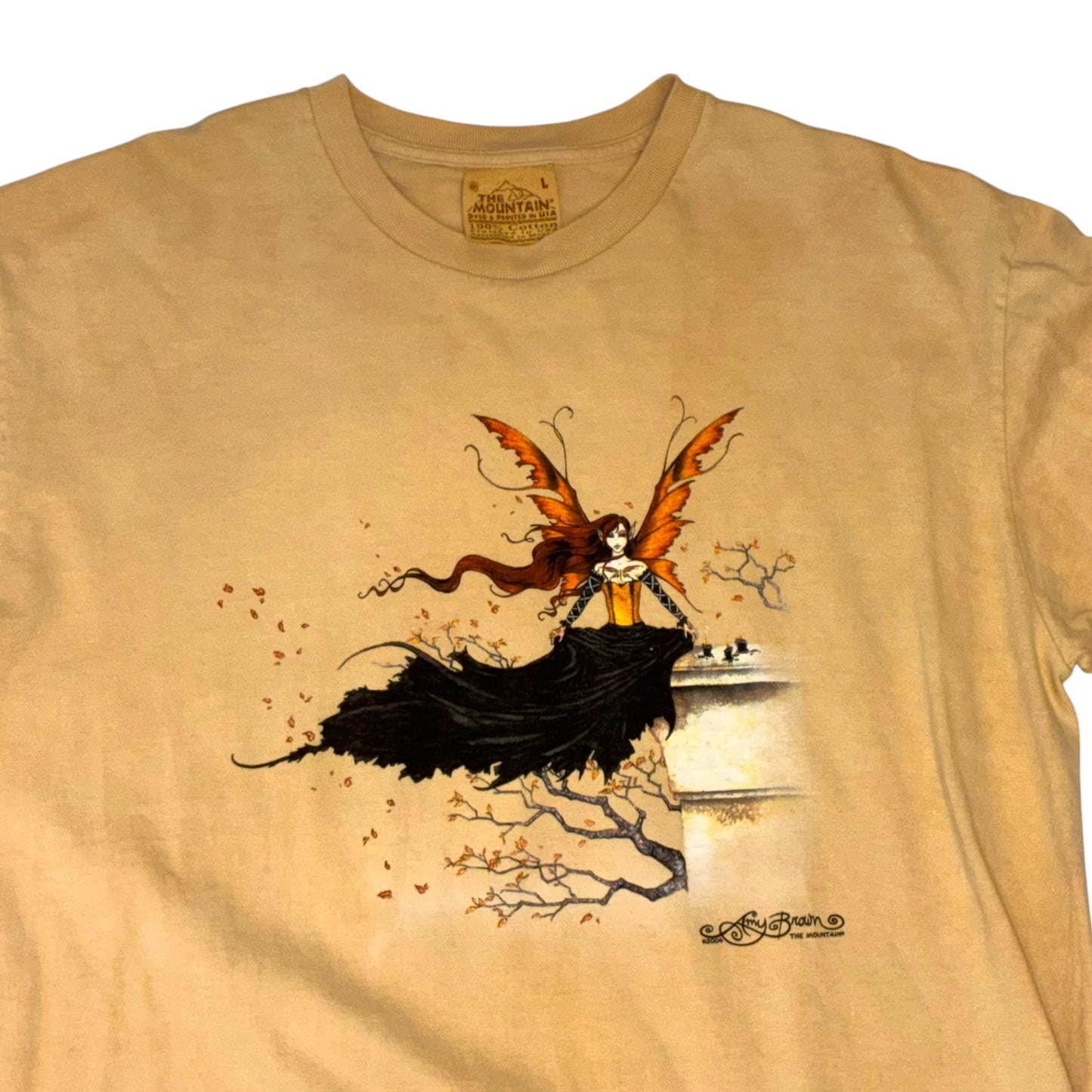 The Mountain - 2004 Vintage Amy Brown Fairy Graphic T-Shirt