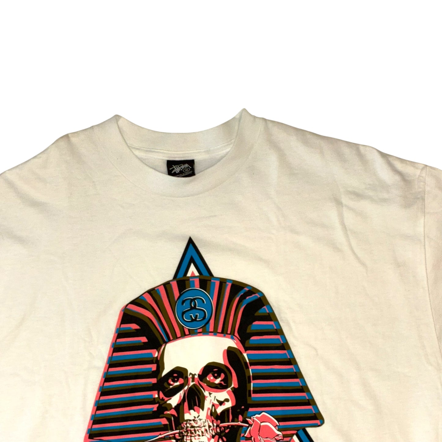 Stussy x In4mation - Vintage 2004 White Hawaiian Graphic Deadstock T-Shirt