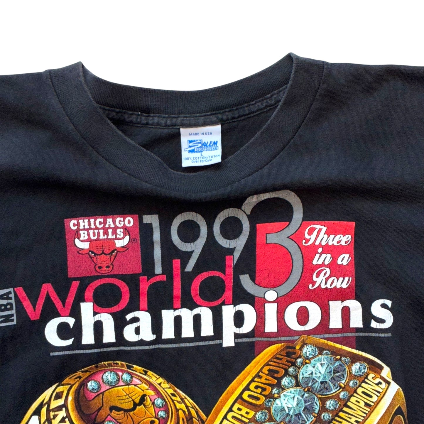 Salem Sportswear - Chicago Bulls Vintage 1993 Black Graphic T-Shirt