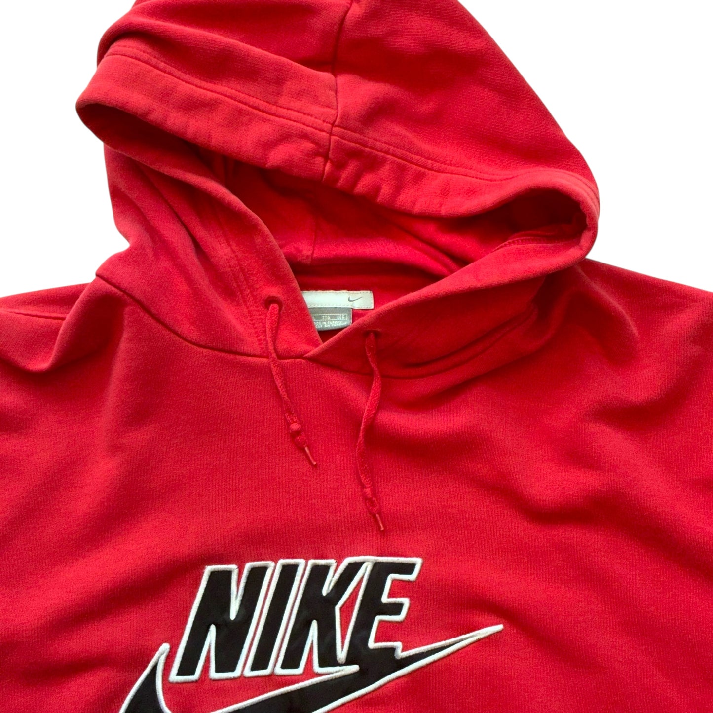 Nike - Silver Tab Red Patched Swoosh Vintage Y2K Hoodie Sweatshirt