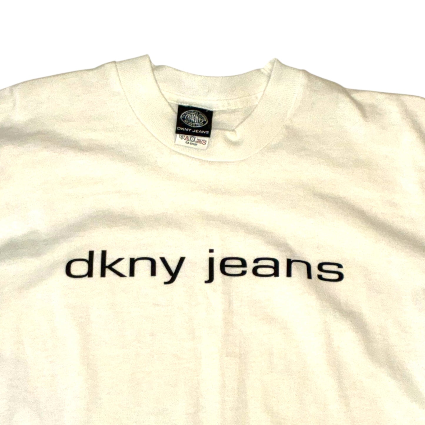DKNY Jeans - White Graphic Vintage 90s T-Shirt