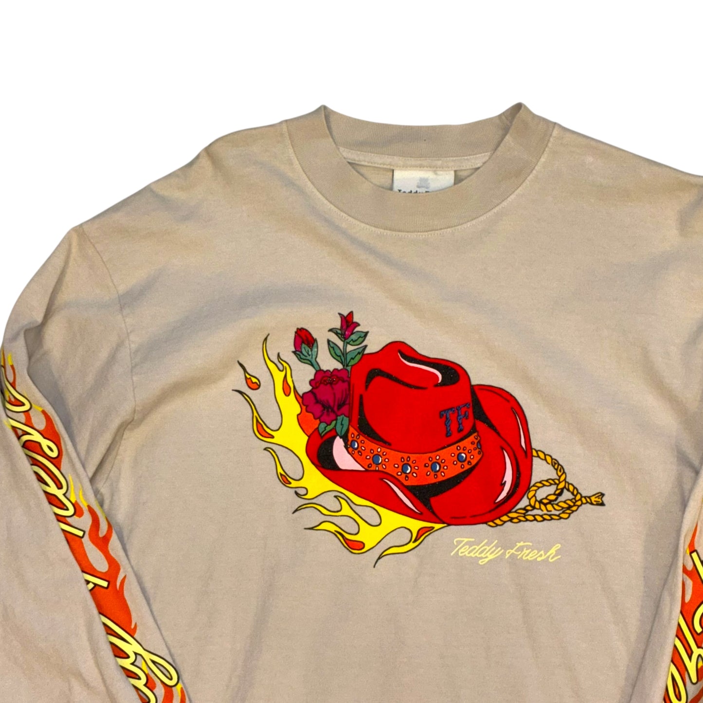 Teddy Fresh - Long Sleeve Cowboy Hat Graphic T-Shirt