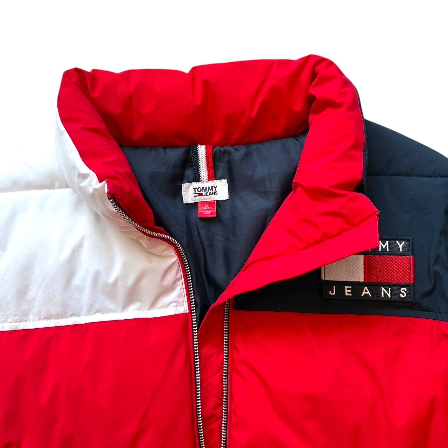 Tommy Hilfiger - Full Zip Red Navy Puffer Jacket
