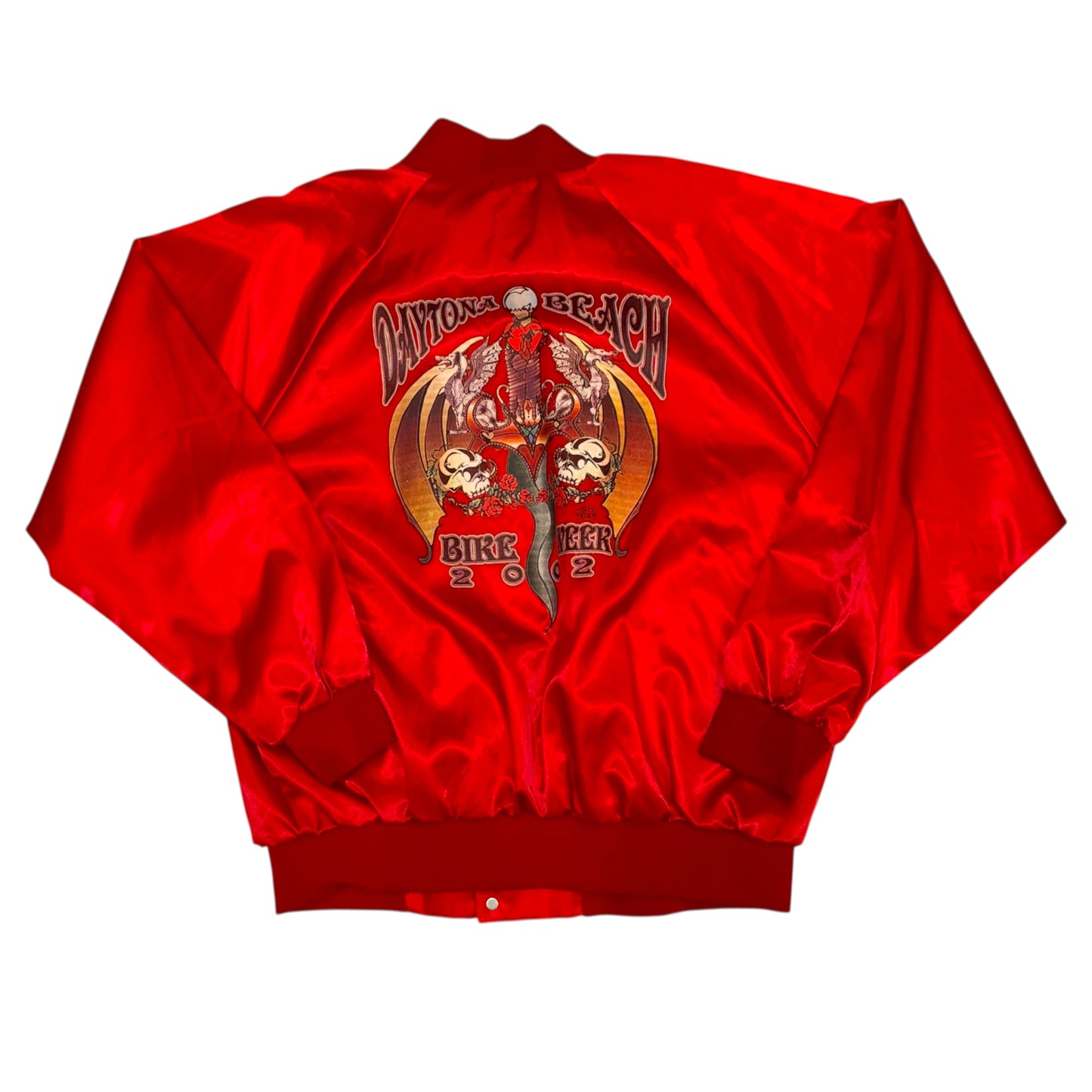 Auburn Sportswear - Vintage 2002 Bike Week Red Satin Jacket