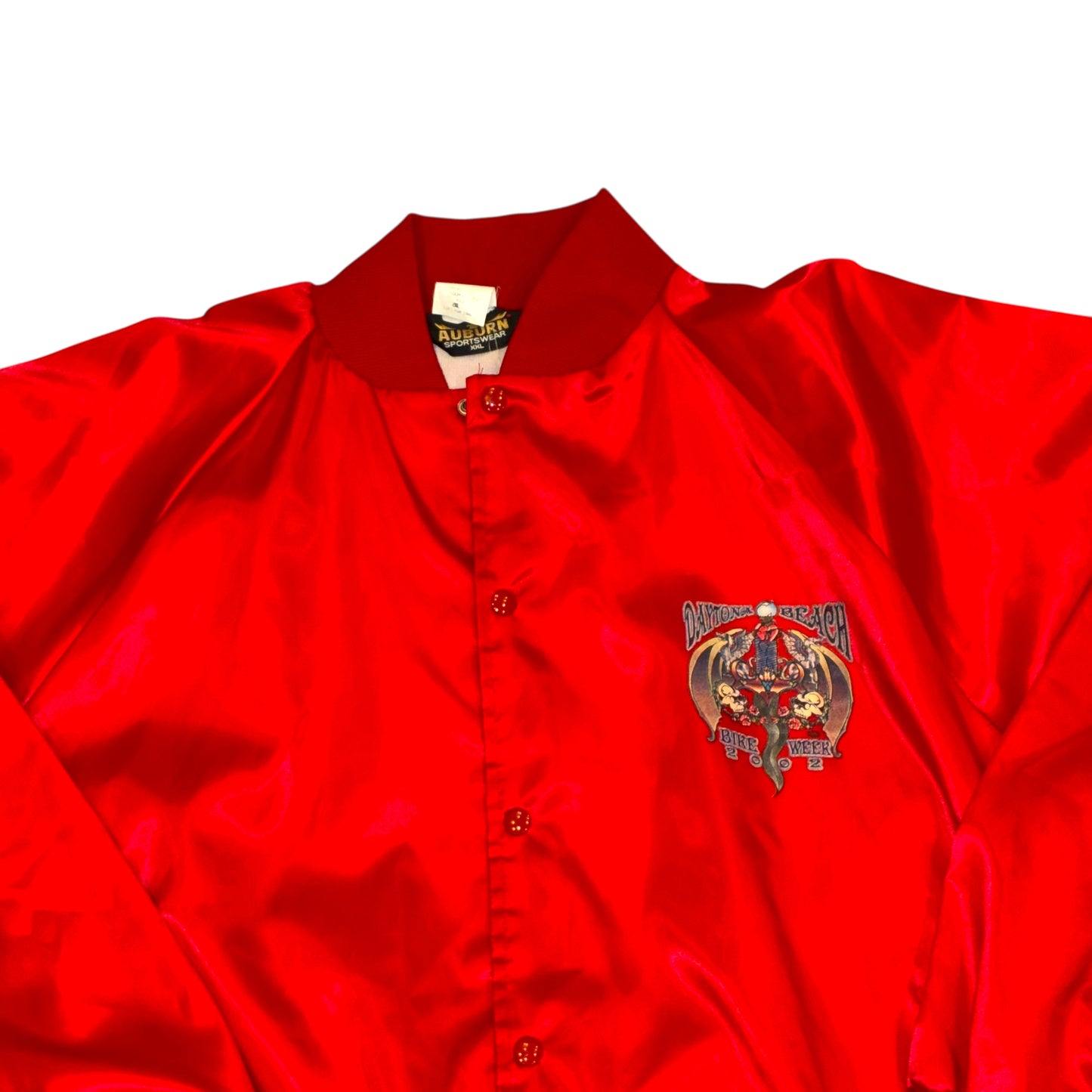 Auburn Sportswear - Vintage 2002 Bike Week Red Satin Jacket