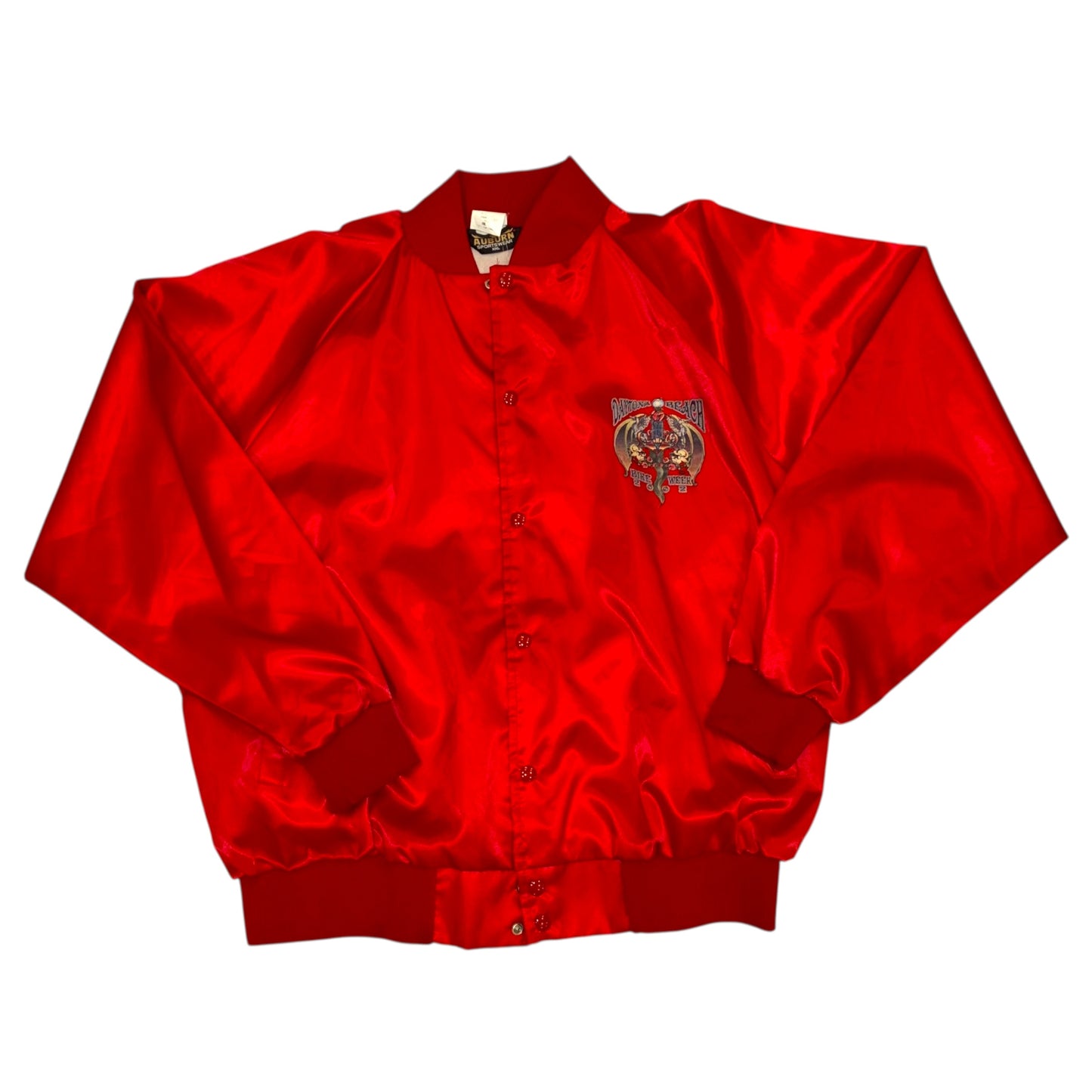 Auburn Sportswear - Vintage 2002 Bike Week Red Satin Jacket