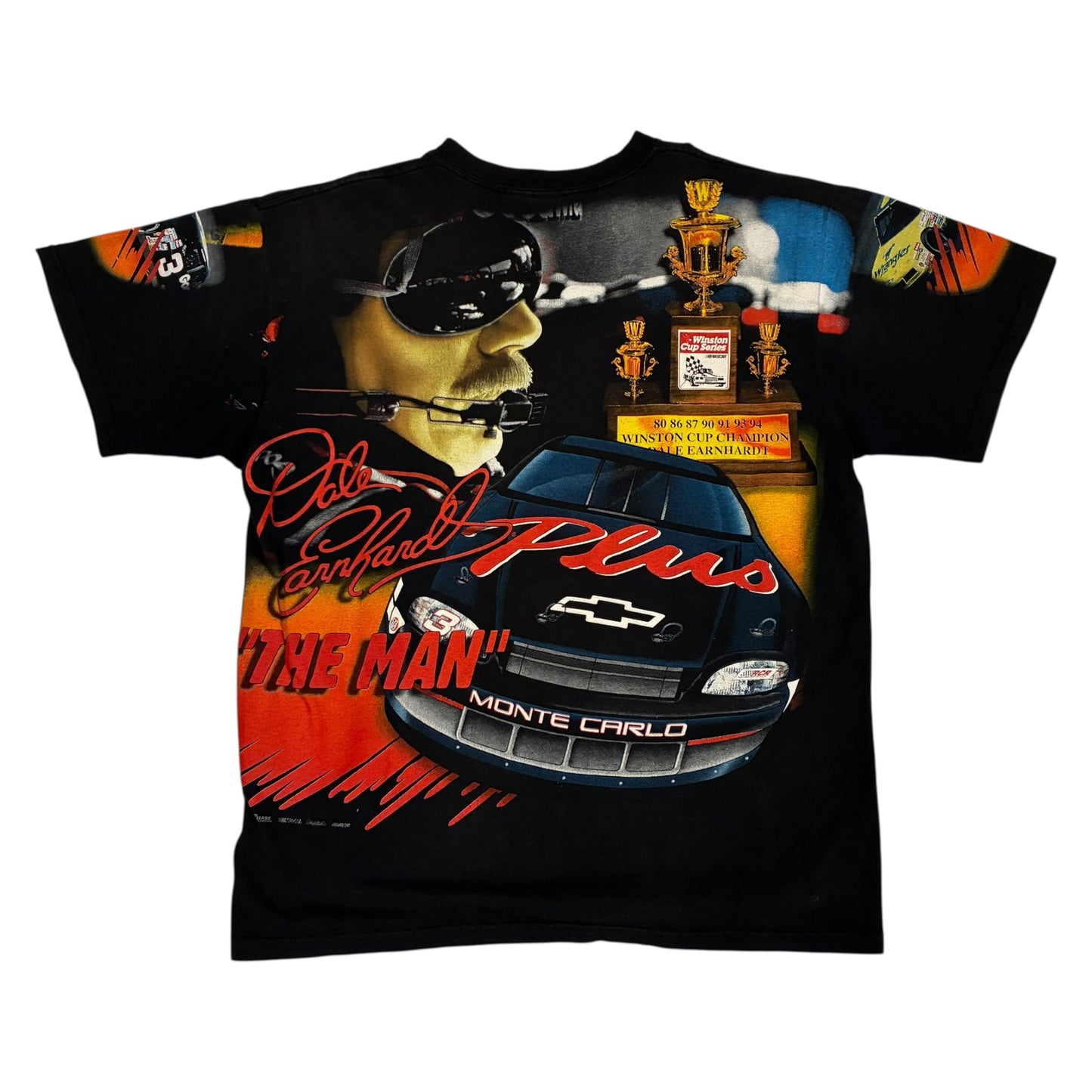 Chase Authentics - Dale Earnhardt AOP Black Vintage 90s T-Shirt