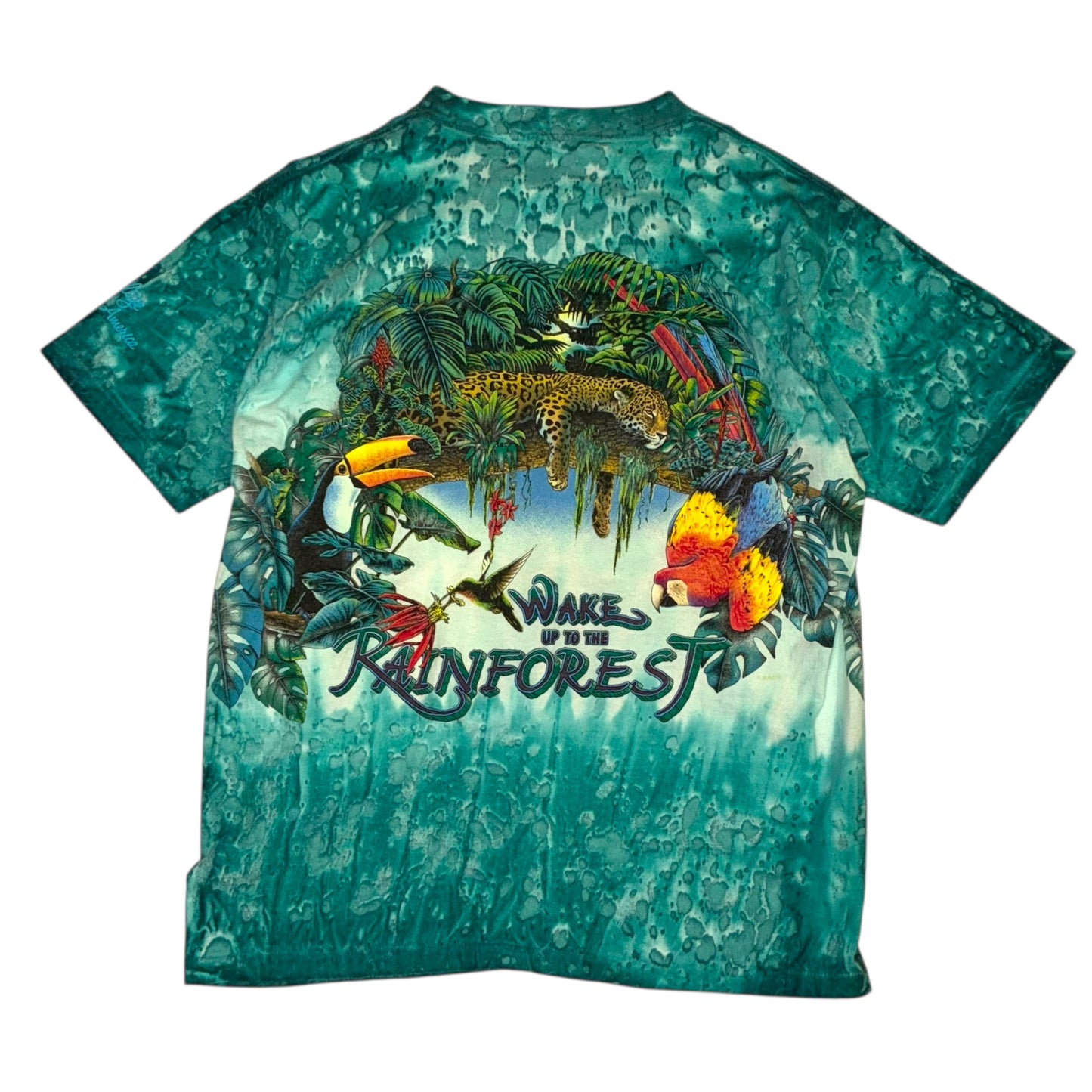 Skimmers - Rainforest Tie Dye Teal Graphic Vintage 90s T-Shirt