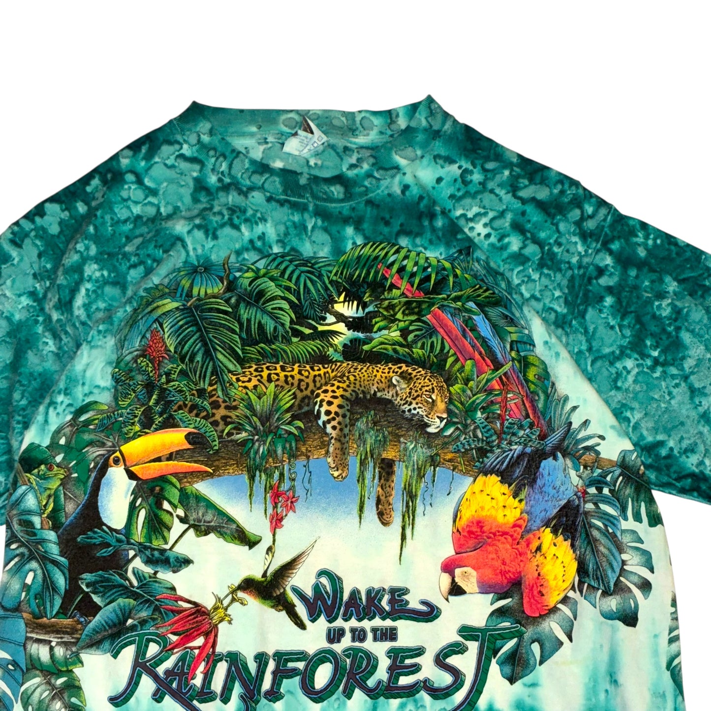 Skimmers - Rainforest Tie Dye Teal Graphic Vintage 90s T-Shirt