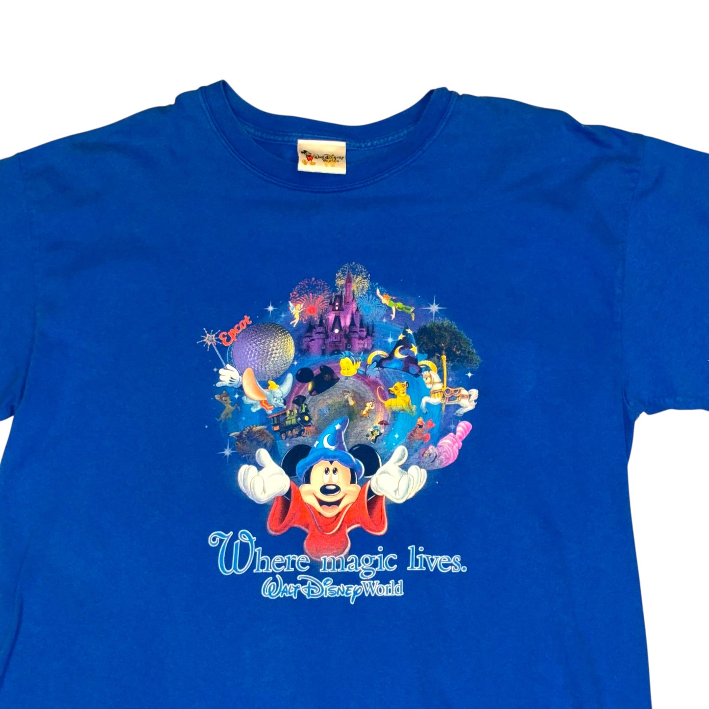 Walt Disney World - Mickey Mouse Blue Vintage Y2K T-Shirt
