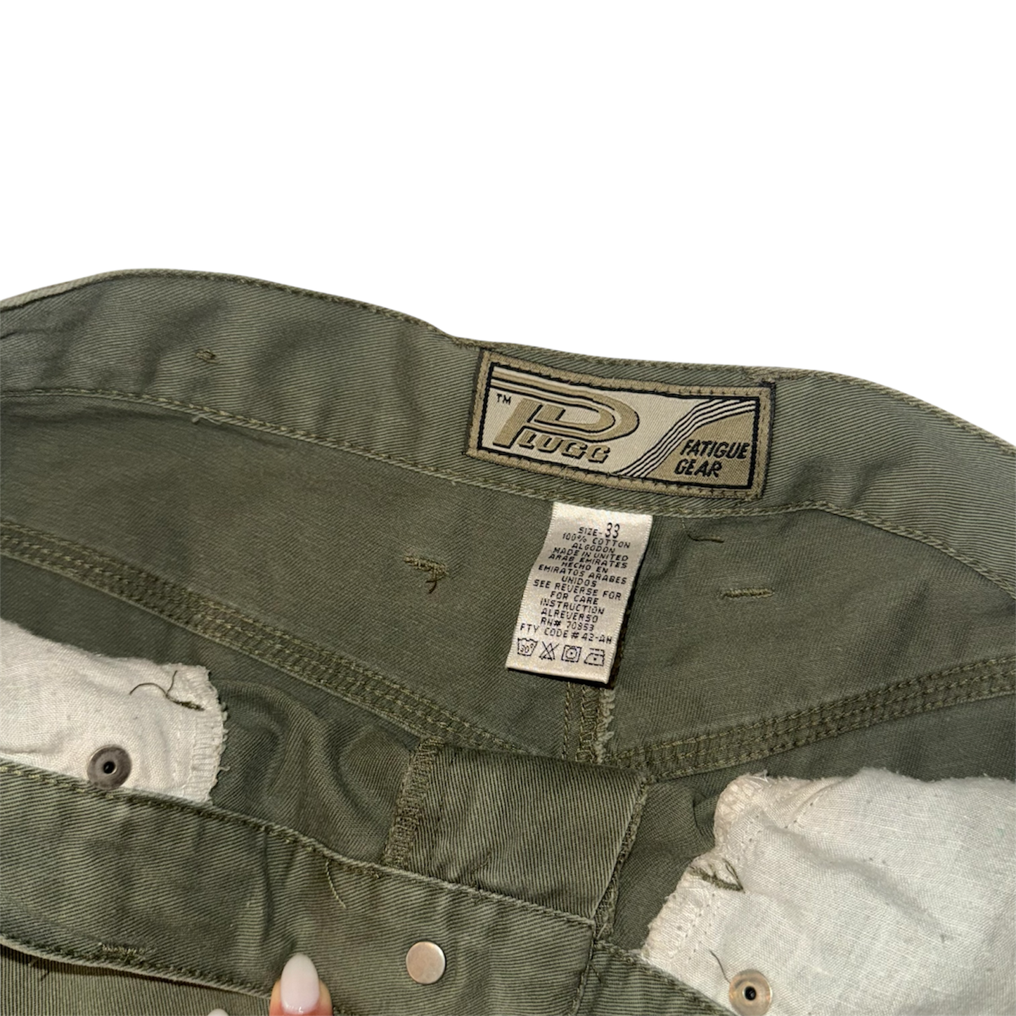 Plugg - Fatigue Fear Olive Vintage Y2K Chino Shorts