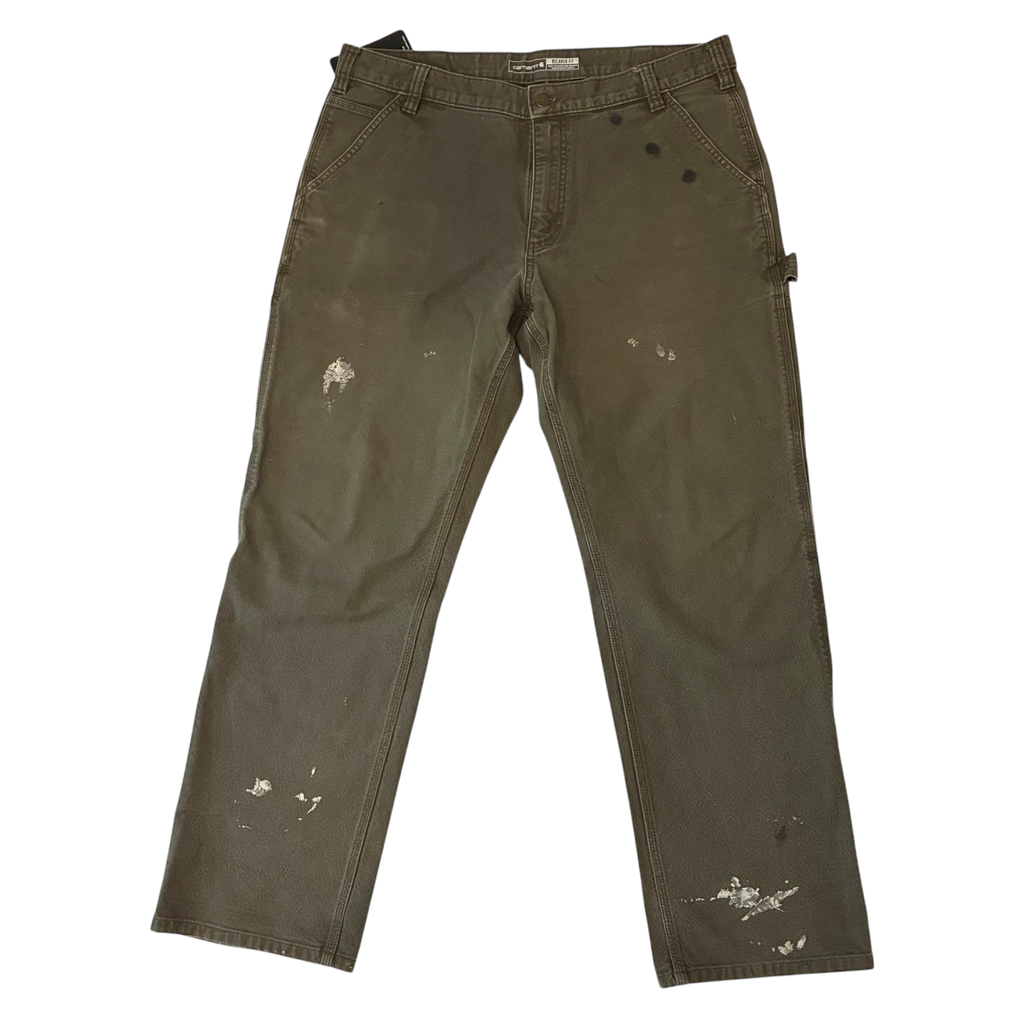 Carhartt - Relaxed Fit Olive Cargo Thrashed Painter Pants