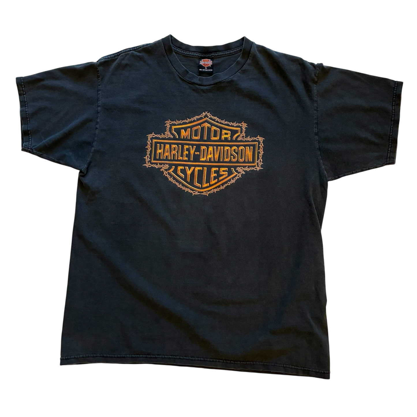Harley Davidson - Crown Thorns Faded Black Vintage 2001 T-Shirt