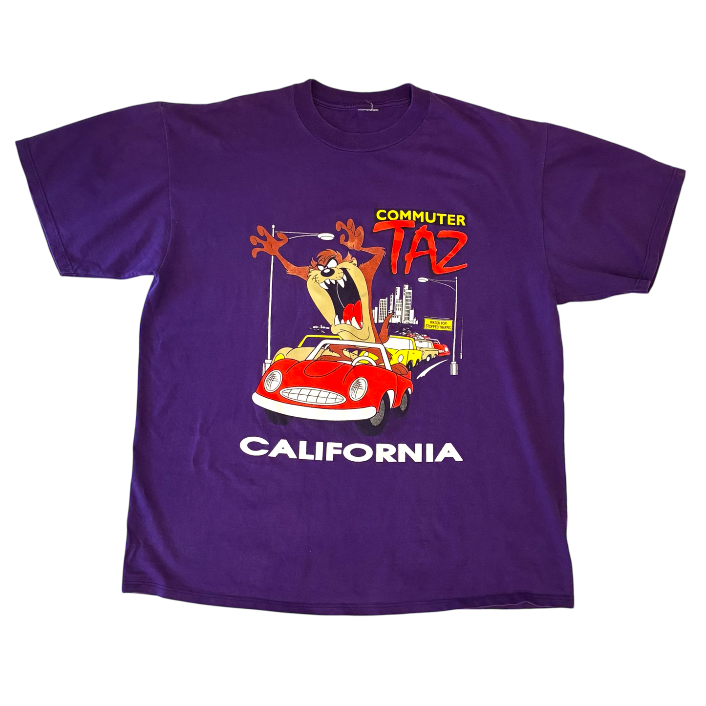 Looney Tunes - Purple Commuter Taz Vintage 90s Graphic T-Shirt