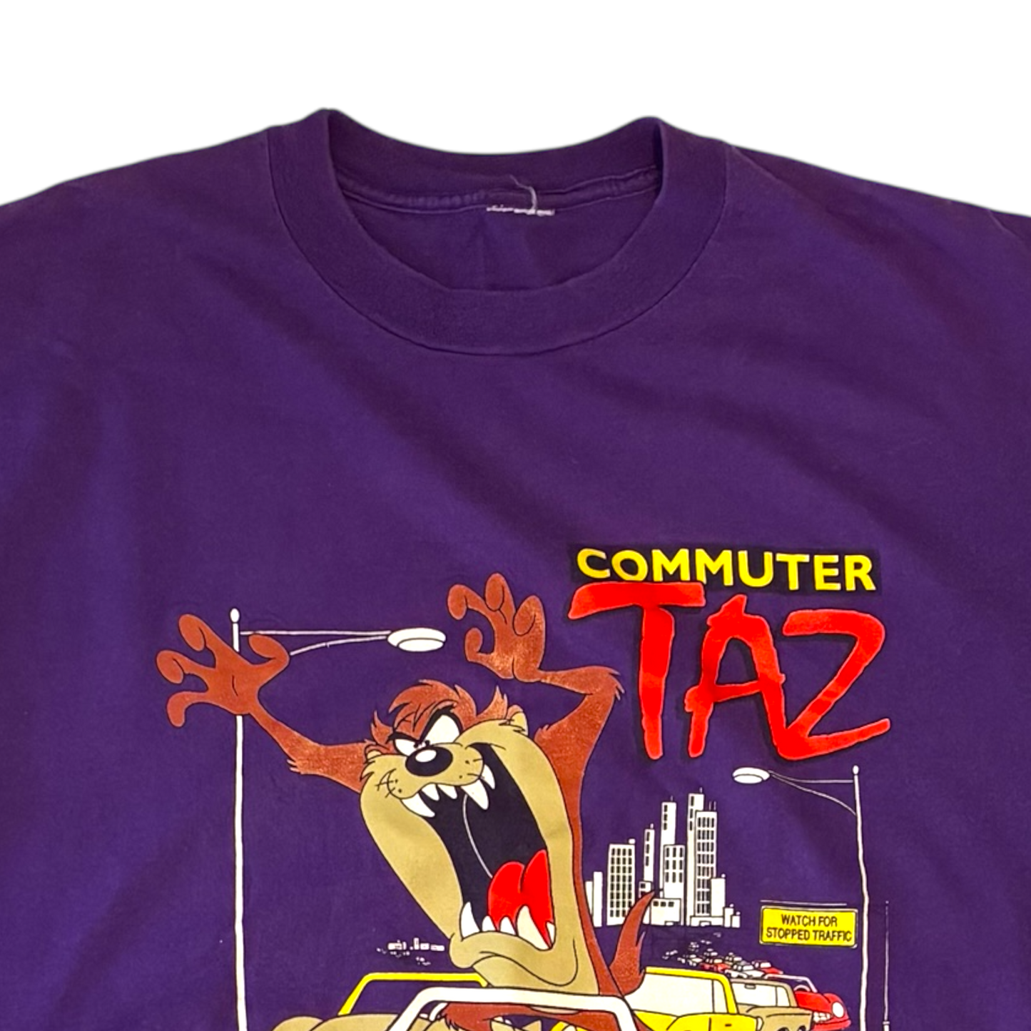 Looney Tunes - Purple Commuter Taz Vintage 90s Graphic T-Shirt
