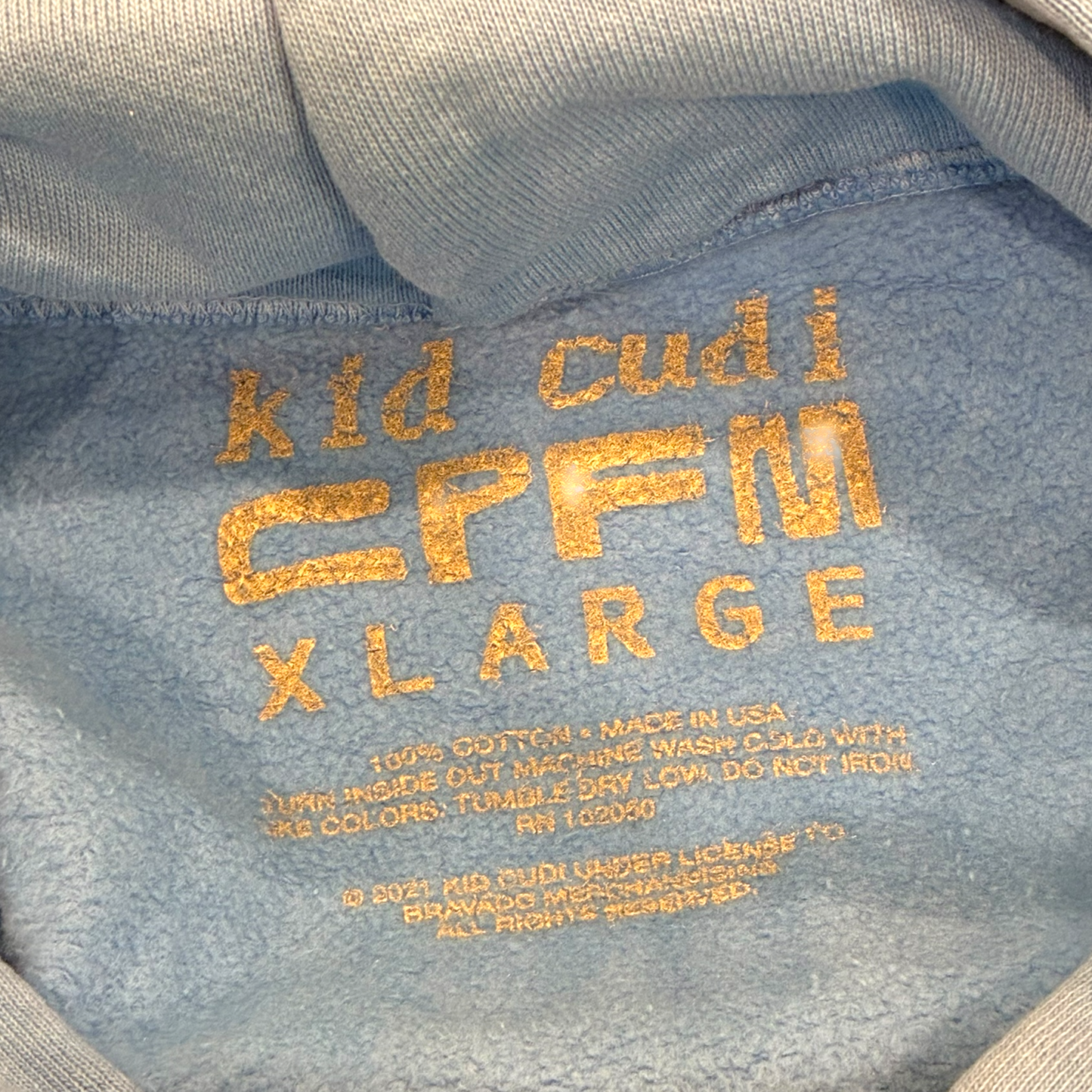 Kid Cudi x CPFM - Man on The Moon III Promo Blue Hoodie Sweatshirt