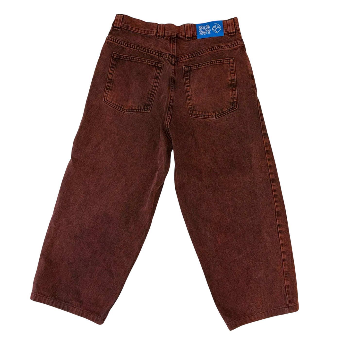 Big Boy Poler - Burgundy Denim Babby Jeans