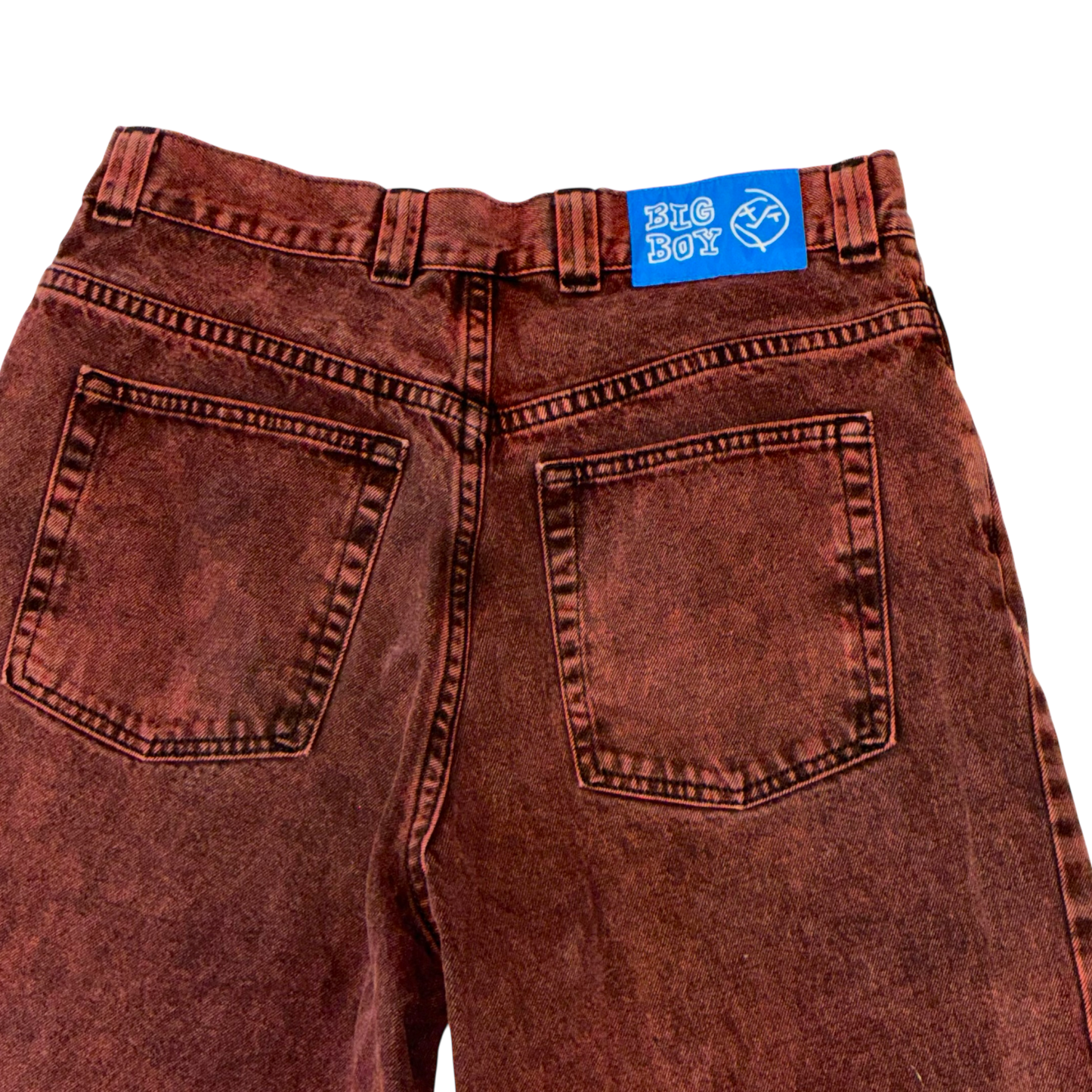 Big Boy Poler - Burgundy Denim Babby Jeans
