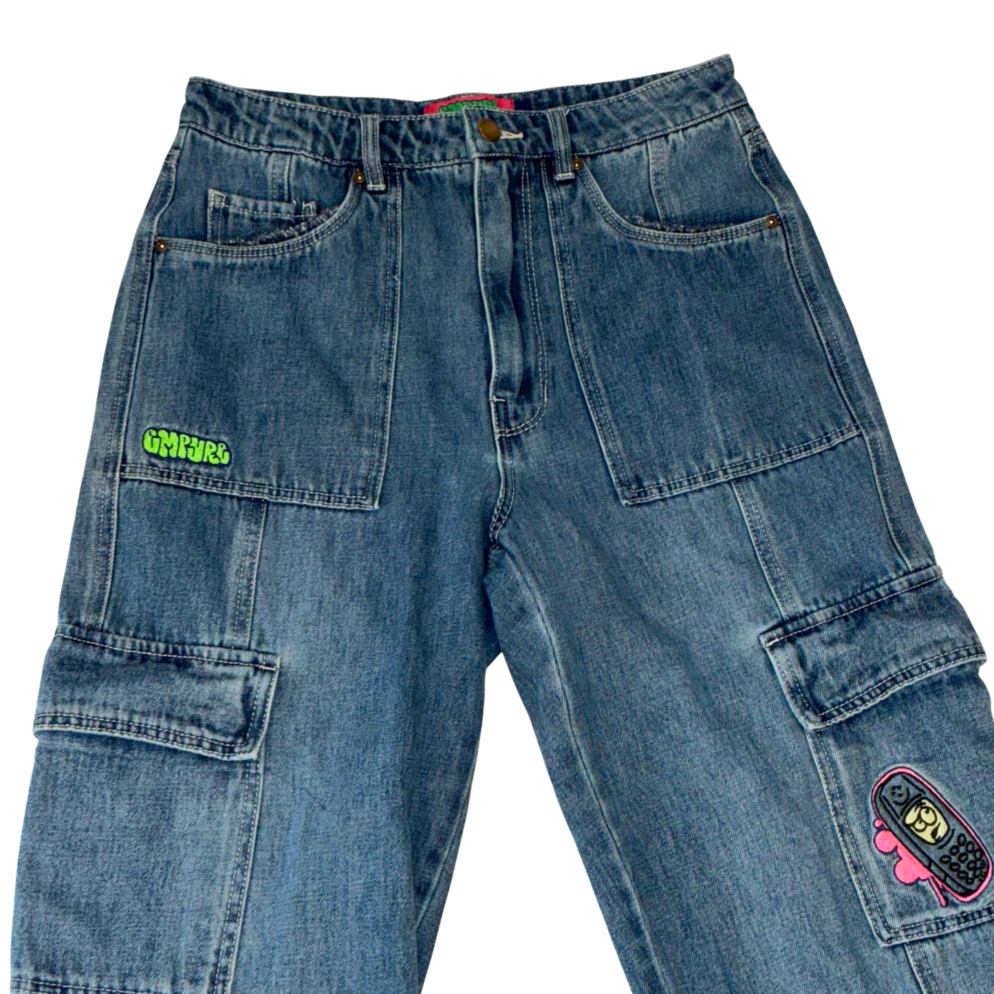 Empyre - Cargo Blue Denin Womens Baggy Jeans