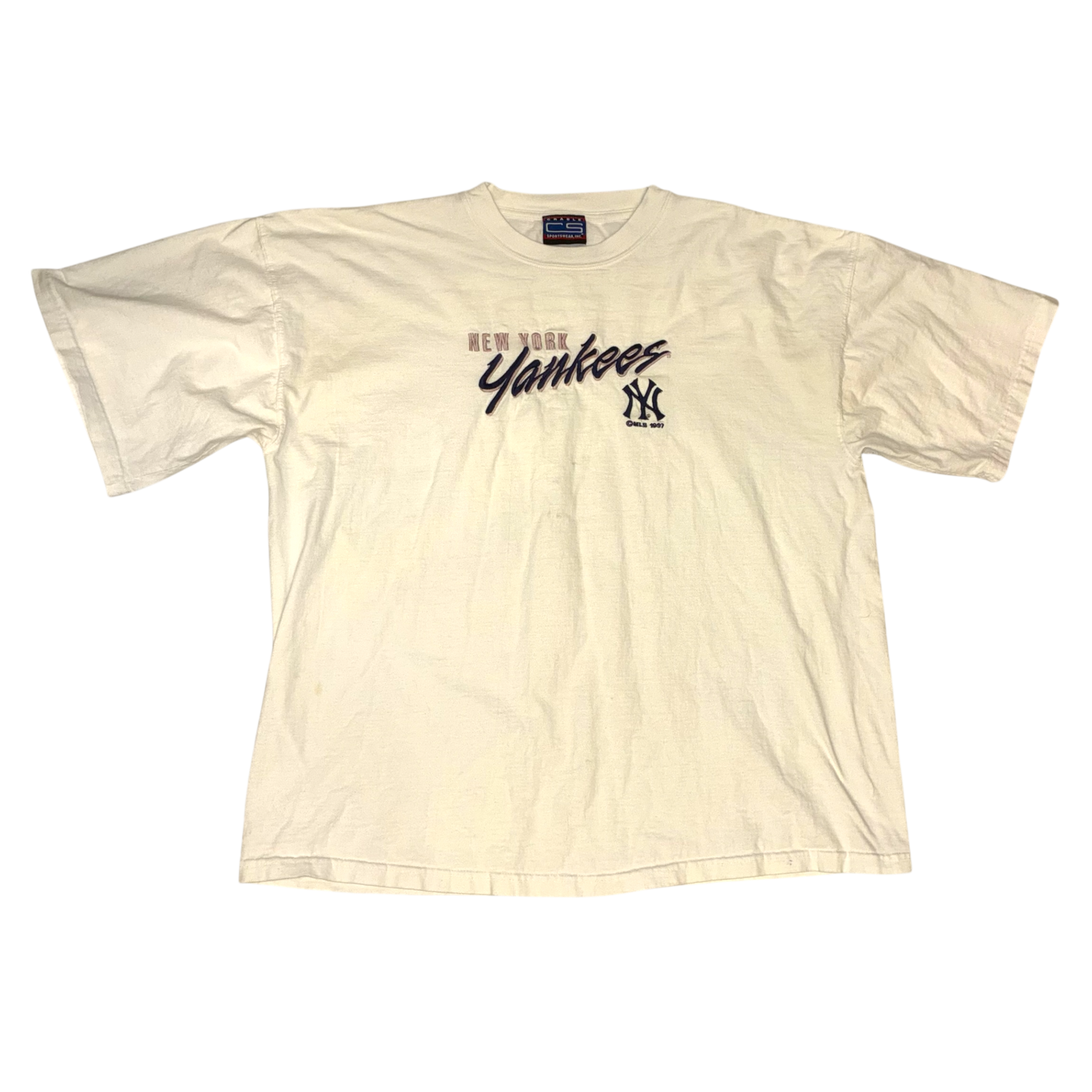 Crable Sportswear - New York Yankees Vintage 1997 Embroidered White T-Shirt