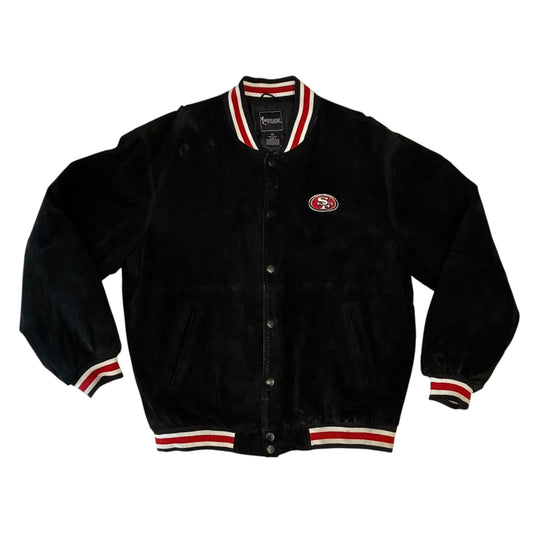 Spotlight - Genuine Leather San Francisco 49ers Black Vintage Y2K Jacket