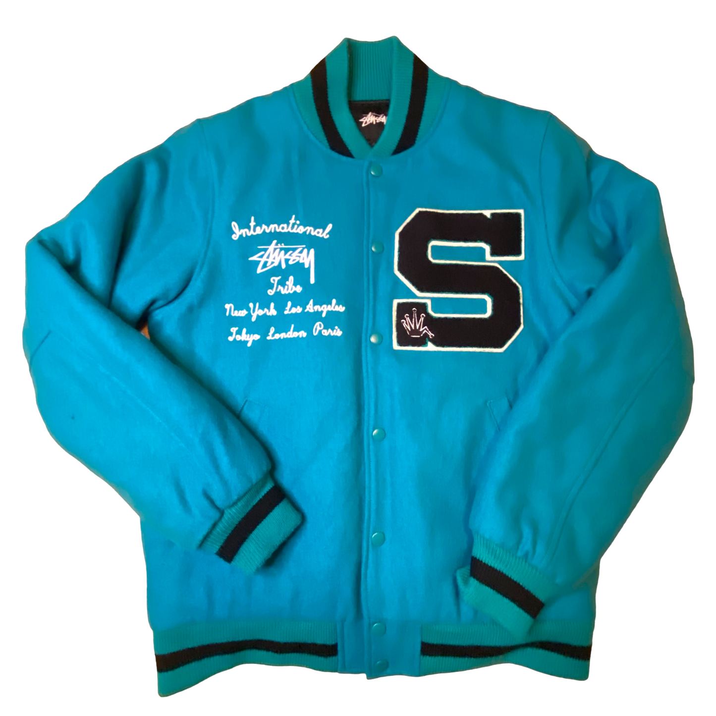 Stussy - International Turquoise Letterman Jacket