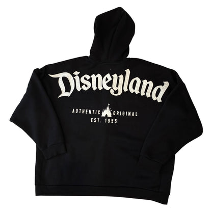Disney - Disneyland Deadstock Spellout Full Zip Black Hoodie Sweatshirt
