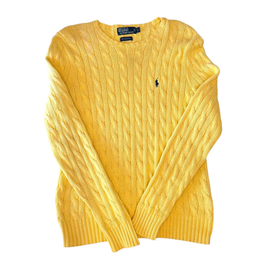 Polo Ralph Lauren - Yellow Cable Knit Vintage 90s Sweater