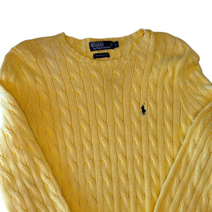 Polo Ralph Lauren - Yellow Cable Knit Vintage 90s Sweater