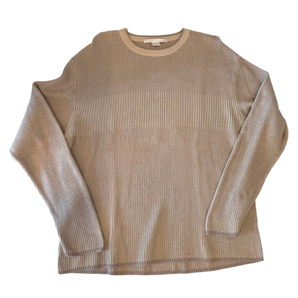 Perry Ellis - Beige Knit Vintage Y2K Sweater