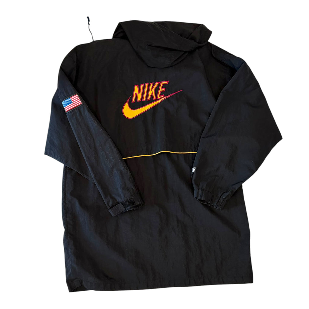 Nike - Sports Vintage 90s Black Windbreaker Parka Jacket