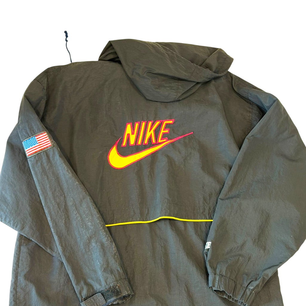 Nike - Sports Vintage 90s Black Windbreaker Parka Jacket