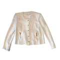 Iro - Knit Beige Designer Button Up Over Coat