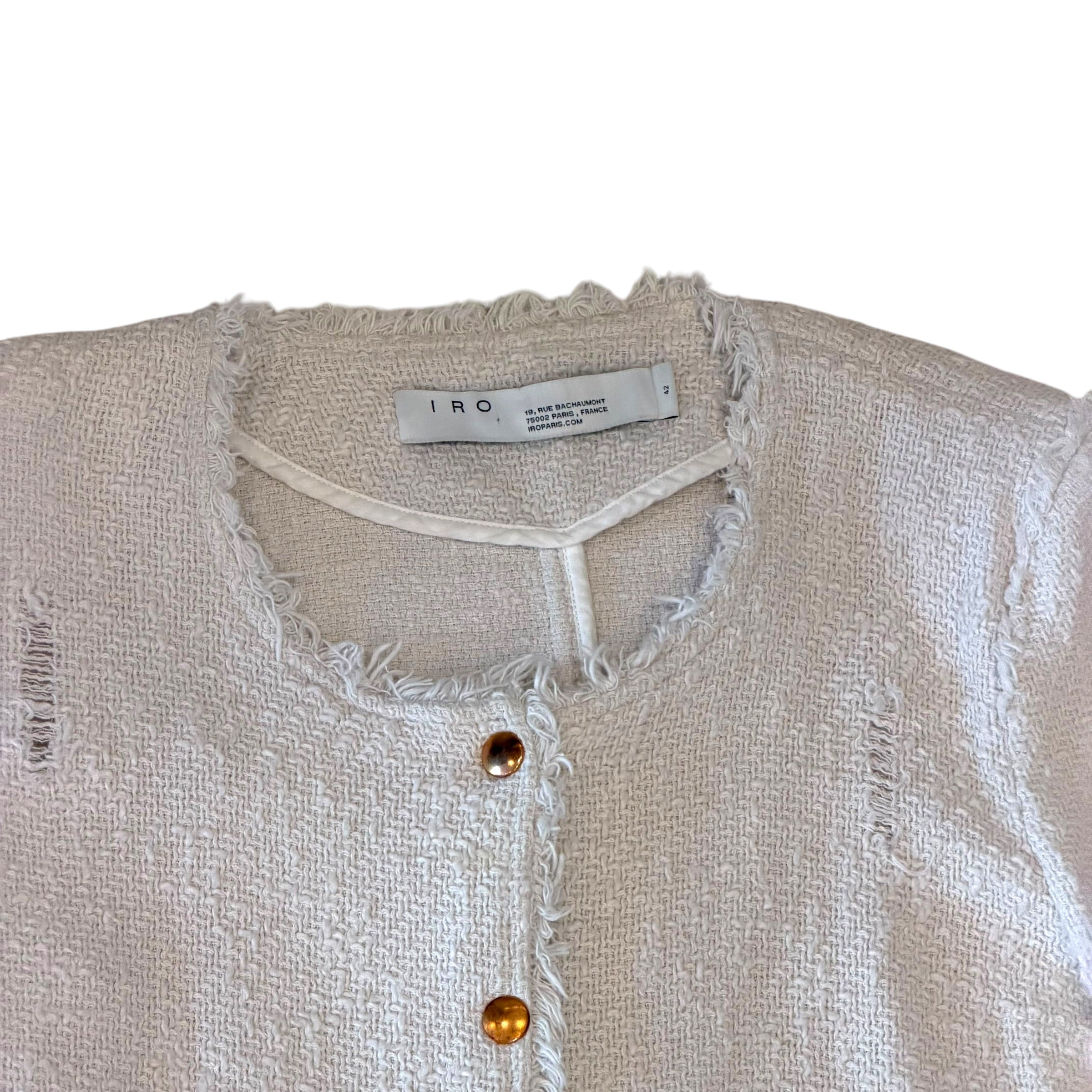 Iro - Knit Beige Designer Button Up Over Coat