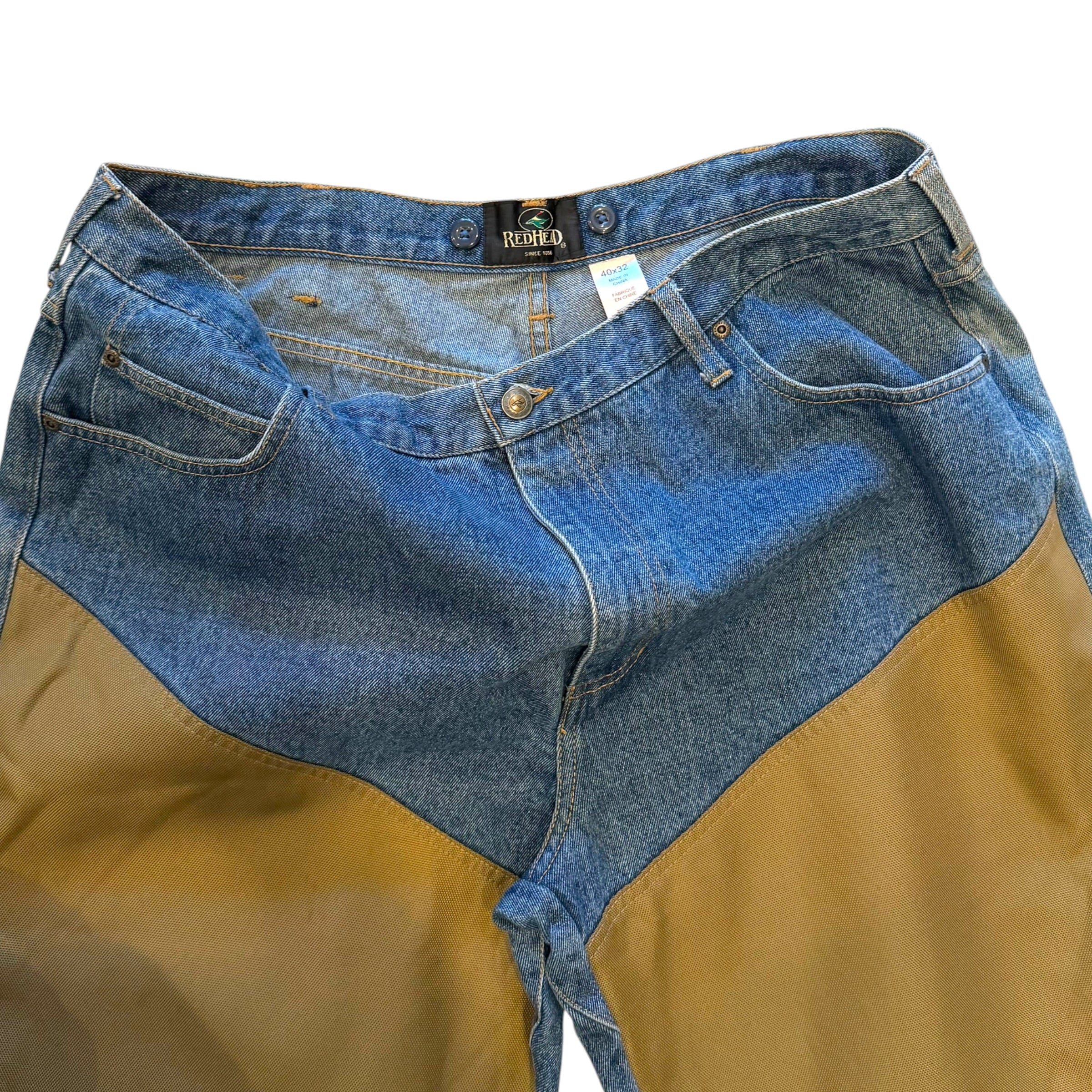 Red Head - 40W Blue Denim Duck Hunting Double Knee Jeans
