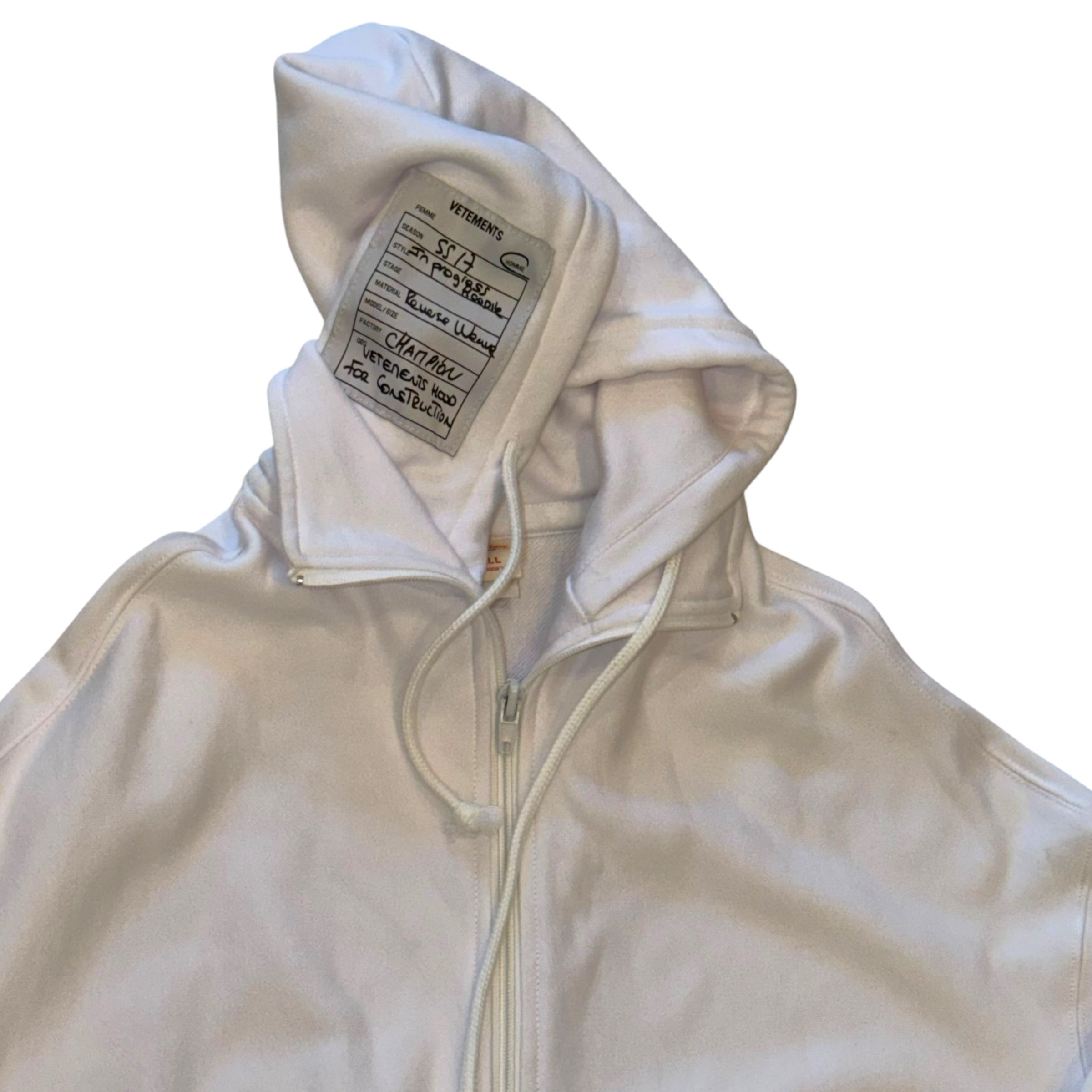 Vetements x Champion - SS17 Reverse Weave In Progress Hoodie Sweatshirt