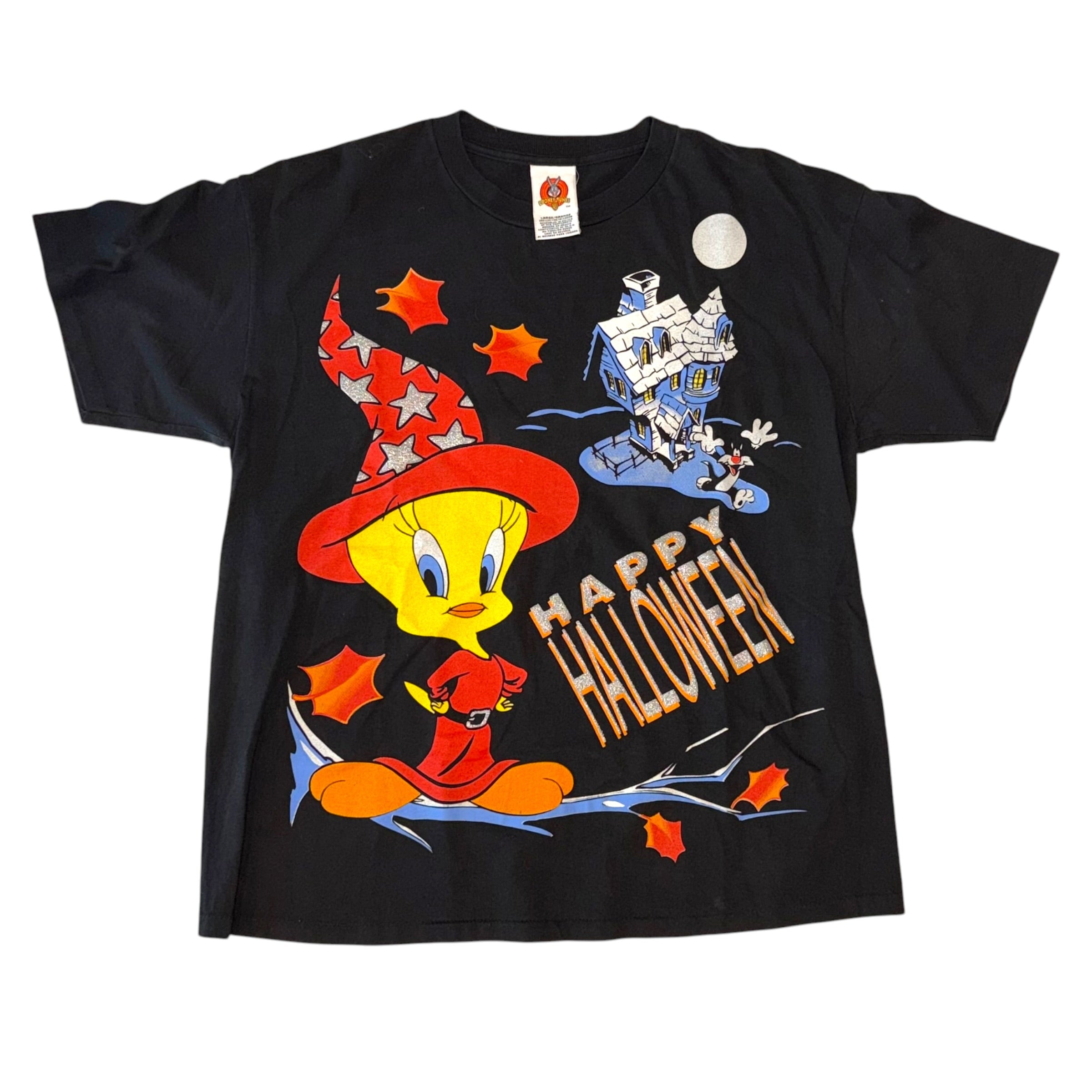 Warner Bros - Tweety Vintage 90s Halloween Black Graphic T-Shirt