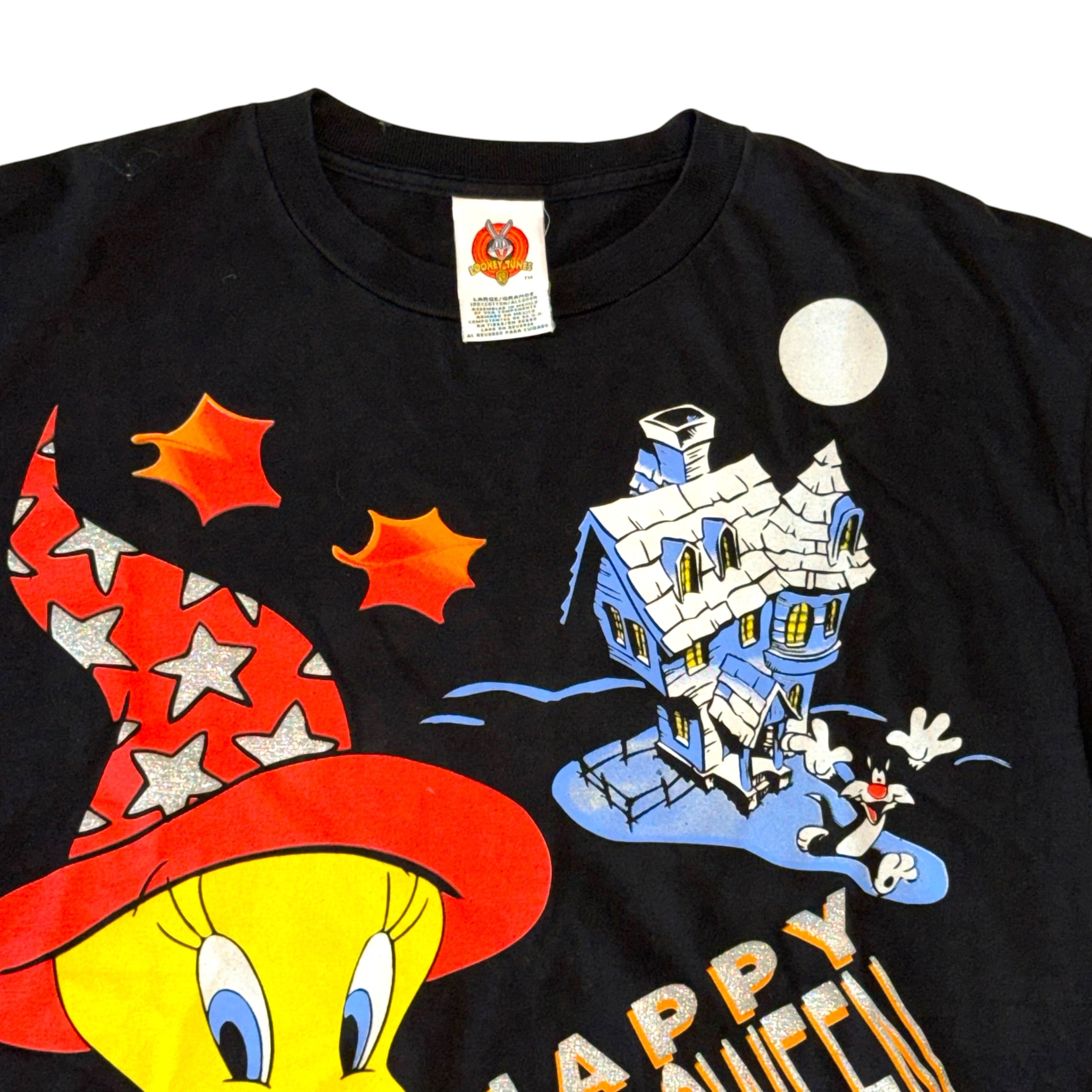 Warner Bros - Tweety Vintage 90s Halloween Black Graphic T-Shirt