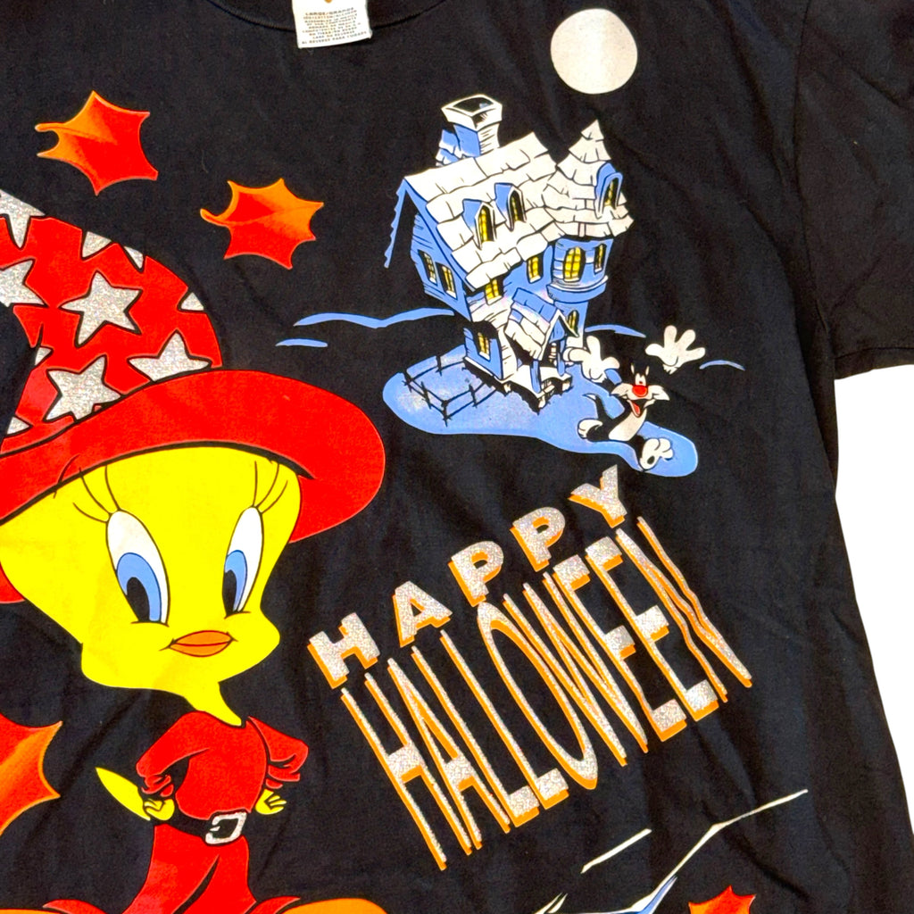 Warner Bros - Tweety Vintage 90s Halloween Black Graphic T-Shirt