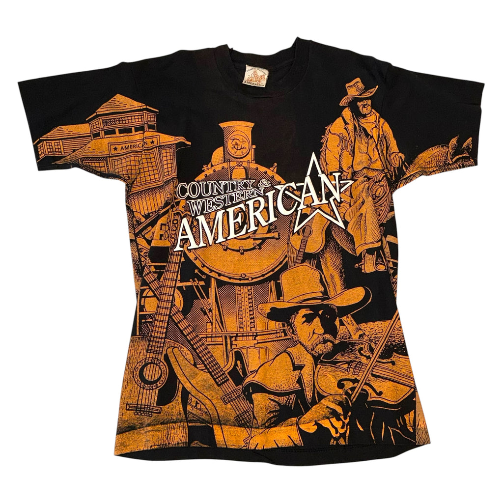 Country Western American - AOP Black Graphic T-Shirt